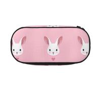 Bunny cute Print Pencil Case Spacious Pen Pouch Zipper High Capacity Makeup Tools Office Supplies, Black, One Size, Cute