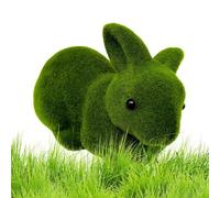Bunny Decor - Easter Bunny Figurine, Green Garden Statue | Cute Animal Ornament, Cartoon Sculpture for Living Room Display Indoor Spring Decora