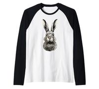 Bunny Design Rabbit Brown Hare Cute Bunnies Raglan Baseball Tee