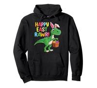 Bunny Dinosaur Happy Easter Egg Hunt Funny T-Rex Dino Easter Pullover Hoodie