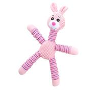 Bunny Dog Toy,Colorful Interactive Rope Toy - Reusable Puppy Tooth Cleaning Tool, Squeaky Stuffed Animals for Home, Travel, Car