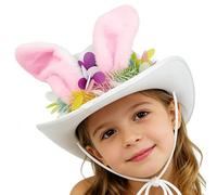 Bunny Ear Hat | Festive Western Headwear - Bunny Cowboy Hat,for Carnival Egg Hunts Birthday Family Gatherings Celebrations Costume Balls
