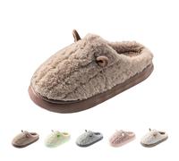 Bunny Ear Slippers Sheep Slippers Women Cute Plush Slipper Cozy Faux Fur Lined Slipper Warm Bedroom Sliders Solid Colour Daily Wear Slides For Indoor Outoor Slip On Chunky Sole Sliders