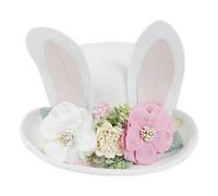 Bunny Ear Top Hat - Whimsical Appeal, Easter Joy Incarnate | Rabbit Ears and Whimsical Flower Embellishments, the Accessory Is Undeniably Cute, Styled in Tridimensional Fabrics