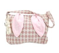 Bunny Ear Tote Bag - Easter Bags With Handles | Easter Ear Tote Bag With Zipper | Easter Bunny Storage Bags | Reusable Tote Bag For D Basket, Pink, Se référer à la description