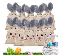 Bunny Ears Easter Candy Bags | Bunny Burlap Bags - 10X Cute Easter Bunny Candy Bags, Bunny Party Favor Bags, Bunny Bunny Bags