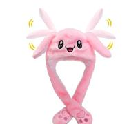 Bunny Ears Ha-t Plush,Moving Jumping Rab-bit Hat,Cute Rabbit Flap Cap Stitch Ear Hat,Rabbit Animal Cap for Kids Women Girl Party Holiday Birthday Dress up Cosplay Costume Gift