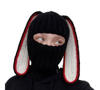 Bunny Ears Knitted Beanie Man,Bunny Long Ears Hat | Neck Gaiter Winter Knitted Beanies with Long Ears Bunny Hat - Go Fashion Knitted Beanies