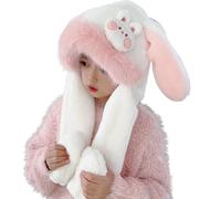 Bunny Ears Moving Hat - Hooded Scarf Winter Hat | Cute Thickened Winter Neck Warmer For Cold Weather Walking The Dog