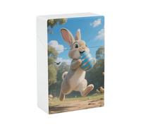 Bunny Egg Cigarette Case Hard Plastic Flip-Top Slim Pocket-Size Cigarette Holder for 18-20 King Size Cigarettes Crush-Proof Cig Case Reusable Smoking Accessories for Men Women