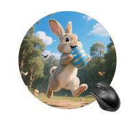 Bunny Egg Gaming Mousepads Cute Mousepad for Women Round Mouse Pad with Non-Slip Rubber Base Washable Mouse Mat for Laptop Computer Home Office Desk 7.8 X 7.8 Inch