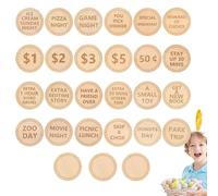 Bunny Egg Tokens - Wooden Easter Hunt Reward Pieces, 27 PCS Egg Challenges, Spring Basket Prize Fillers, Holiday Party Game Rewards, Fun Family Activity Collectible Set | Bunny Tokens for Easter