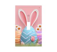 Bunny Eggs Single Rocker Light Switch Cover Plate, Cute Decorative Wall Plate, Easy to Install, Outlet Cover for Home Office Kitchen Apartment