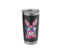 Bunny Face Tie Dye Glasses Easter Day Bunny Rabbit Stainless Steel Insulated Tumbler