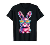 Bunny Face with Tie Dye Glasses Happy Easter Day Men Boy Kid T-Shirt