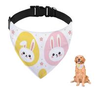 Bunny-Faced Easter Egg Dog Bandana With Adjustable Strap D Ring Dog Neckerchief Pet Bibs Triangle Bandana for Dogs Pet Accessories for Dogs Puppy Cats Decor Machine Washable