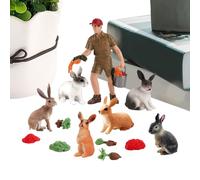 Bunny Figurines - Educational Realistic Farm Animal Figures,Toy Animals Figures - for Cake Egg Fillers Party Favors