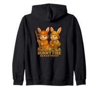 Bunny Fire Department Easter Kids Design Zip Hoodie