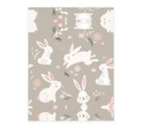 Bunny Floral A4 Crystal Clear Sticker Sheet,Full-Print Waterproof Pet Decals with 3D Effect,Ideal for Laptops,Glass,Metal,DIY Crafts Home Decor