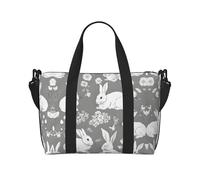 Bunny Floral Print Italy Flag Print Versatile Handbag for Travel,Hand-Held Crossbody Travel Bag for Your Every Need