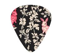 Bunny flower guitar pick set, 3 different thicknesses, 12 pieces for a variety of instruments