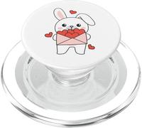 Bunny For Valentine Cute Animals With Hearts PopSockets PopGrip for MagSafe