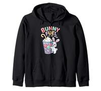 Bunny Fuel Sip Hop Repeat Cute Funny Easter Bunny Zip Hoodie