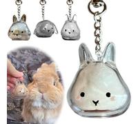 Bunny Fur Keepsake Capsule Pendant,Transparent Bunny Hair Storage Bottle, Bunny Fur Keepsake Keychain, Pet Hair Container Keychain, Pet Memorial Gifts for Loss of Bunny