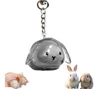 Bunny Fur Keepsake Keychain Clear Pet Hair Storage Container, A Cute Rabbit Memorial Bottle Locket, Dog Hair Keeper Capsule Pendant for Cherished Memories and Pet Dog Hair Storage(#C,1pc)