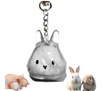 Bunny Fur Keepsake Keychain Clear Pet Hair Storage Container, A Cute Rabbit Memorial Bottle Locket, Dog Hair Keeper Capsule Pendant for Cherished Memories and Pet Dog Hair Storage(#D,1pc)