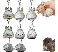 Bunny Fur Keepsake,Transparent Rabbit Shape Keychain,Pet Hair Memory Charm Locket,Capsule Pendant Storage Bottle (8)