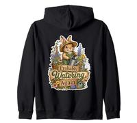 Bunny Gardener Watering Again Zip Hoodie