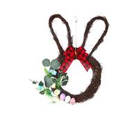 Bunny Ghith 18.9 Inch Artificial Rabbit Garland Bow Knot - Rattan Bunny Garland Garland Rabbit Plant for Farmhouse Decorations