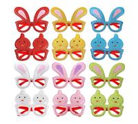Bunny Glasses | 12 Pieces Cute Animals | Shiny Glasses Frame Easter Props,For Photography Kids' Party Costume Scene Adults