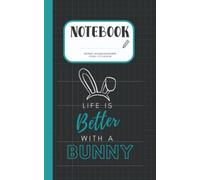 Bunny Graph Paper Composition Notebook: Cute Black and Blue Graph Paper Blank Notebook Journal for Bunny Lovers