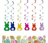 Bunny Hanging Streamers - Easter Bunny Ceiling Decoration | Easter Banner Swirl | Funny Theme Party Decoration for School Study Dome