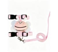 Bunny Harness Adjustable Leash with Cute Cartoon Decor，Pink Bee