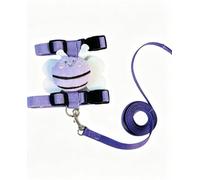Bunny Harness Adjustable Leash with Cute Cartoon Decor，Purple Bee