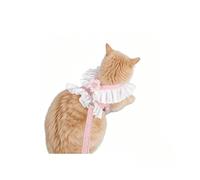 Bunny Harness Lace Floral Escape Proof Harness and Leash Set，Pink | Escape Proof Design, Adjustable Fit, Breathable Mesh Lining, Magic Tape & Safety Buckle, Includes Leash
