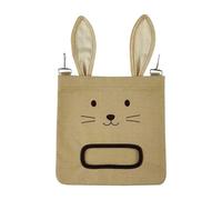 Bunny Hay Bag - Canvas 25x24x1cm | Hangable Hay Feeder Storage Dispenser | Small Pet Bunny Accessory For Hamsters, Chinchillas, Rabbits, Indoor Outdoor Use