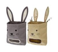 Bunny Hay Bag - Portable Animal Feeder, Hangable Cage Storage, Canvas Manger Dispenser | Hamsters Chinchillas Small Pets, Indoor Outdoor Use Easy Access Feeding Holder Practical Accessory