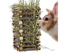 Bunny Hay Feeder - 3x7inch Funny Wooden Feeding Container,Funny Hay Rack Livestock Feeder - for Hamster Chinchilla Mouse Indoor Outdoor Homes Cages Play Training Boredom