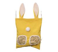 Bunny Hay Feeder Bag, Forage Dispenser, 2 Hole Storage Pouch, Large Capacity Hay Holder for Hamster, Chinchilla, Small Pets, Cage Accessory for Home, Apartment, Garden, 16.54x9.84 Inches