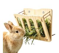 Bunny Hay Feeder - Large Wooden Cage Mounted Hay Rack & Food Dispenser | Crafted From Natural, Pet-safe Wood With A Cage-mounting Bracket That Securely Attaches To Standard Wire Enclosures.