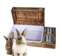 Bunny Hay Feeder, Small Animal Feeding Bowl Litter Box, Anti-Waste Small Animals Food Grass Dispenser for Bunny Chinchilla Hamster Pet