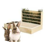 Bunny Hay Feeder, Small Animal Feeding Bowl Litter Box, Multi-Function Bunny Food Grass Dispenser Holder Rack for Pet Hamster Small Animals Chinchilla