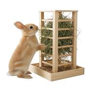 Bunny Hay Feeder - Small Pet Food Holder 24.5x37cm, Wood Heavy-Duty | Feeding Rack for Rabbits Hedgehogs Ferrets Chinchillas Hamsters Cage Accessory Practical Organized Easy Use Pet Habitat Accessory