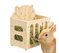 Bunny Hay Holder Cute Large Capacity Hangable Wooden Pet Supplies