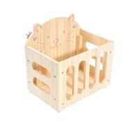 Bunny Hay Holder Large Capacity Cute Wooden Cage Decor