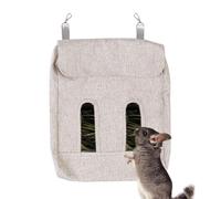 Bunny Hay Rack - Height Adjustable Feeder, Guinea Pig Hay Holder Storage | Easy to Install Hay Dispenser, Hanging Glass Feeder, Wall Mounted Hay Bag for Rabbits, Space Saving Animal Feeding Solution